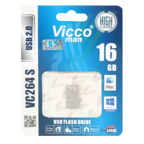 تصویر فلش مموری ویکومن مدل vc264s silver با ظرفیت 16 گیگابایت
