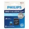 کارت حافظه microSDHC فیلیپس مدل Ultra Pro کلاس 10 U3 سرعت 100MB/sو ظرفیت 64 گیگابایت به همراه آداپتور SD - تصویر یکم