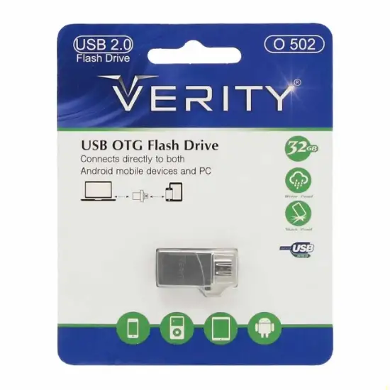 تصویر فلش مموری وریتی مدل O502 USB2.0 USB OTG ظرفیت 32 گیگابایت
