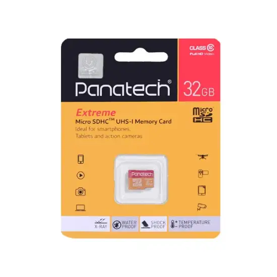 تصویر کارت حافظه microSDHC پاناتک مدل Extreme کلاس 10 استاندارد UHS-I ظرفیت 32 گیگابایت