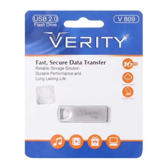 تصویر فلش مموری وریتی مدل V809 USB2.0 ظرفیت 16 گیگابایت