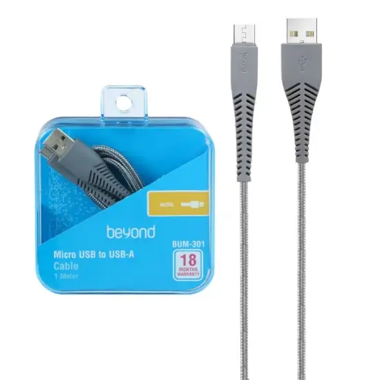 تصویر کابل تبدیل USB به MicroUSB بیاند مدل BUM-301 طول 1 متر