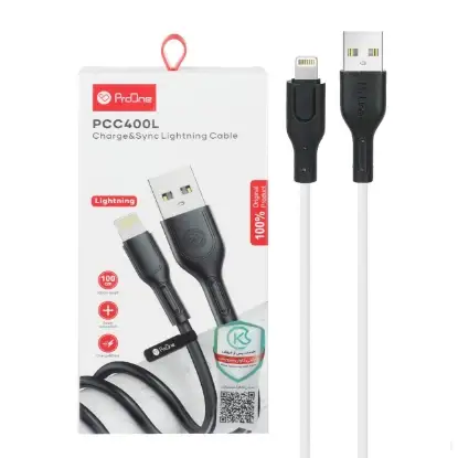 نمایش جزئیات کابل تبدیل USB به Lightning پرووان مدل PCC400L طول 1 متر