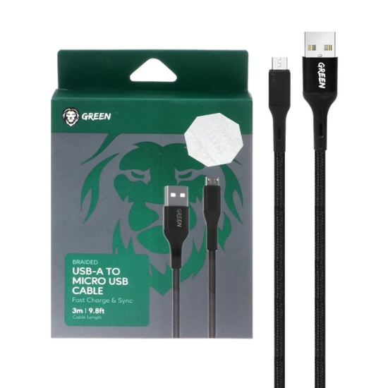 تصویر کابل تبدیل USB به micro USB گرین لاین مدل GNBCMCBK3M طول 1.2 متر