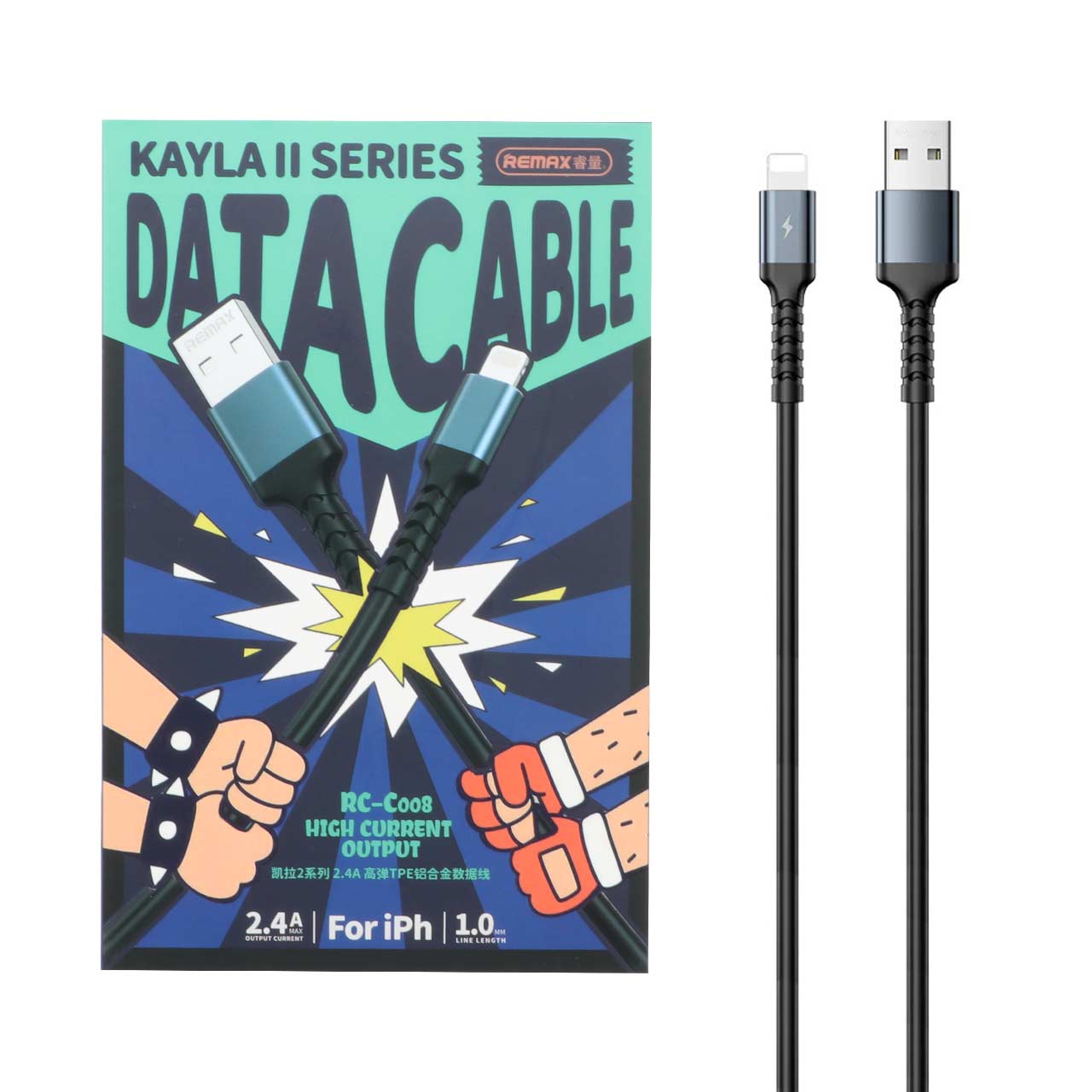 کابل تبدیل USB به lightning ریمکس مدل RC-C008 طول 1متر