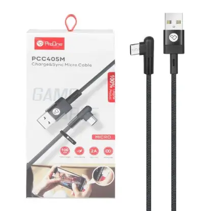 نمایش جزئیات کابل تبدیل USB به microUSB پرووان مدل PCC405M طول 1 متر