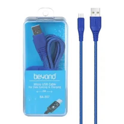 نمایش جزئیات کابل تبدیل USB به microUSB بیاند مدل BA-307 طول 2 متر