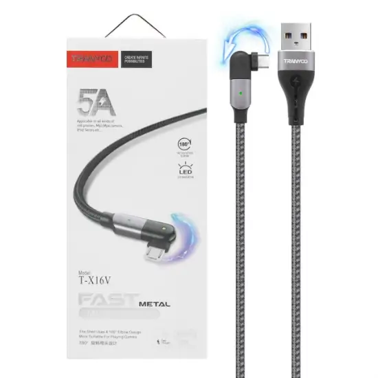 تصویر کابل تبدیل USB به MicroUsb ترانیو مدل T-X16V طول 1متر