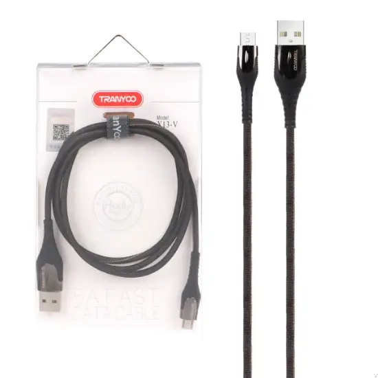 تصویر کابل تبدیل USB به MicroUsb ترانیو مدل X13V طول 1متر