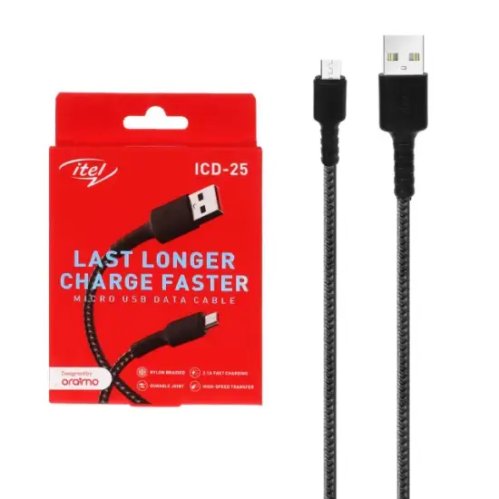 تصویر کابل تبدیل USB به microUSB آیتل مدل ICD-25 طول 1 متر