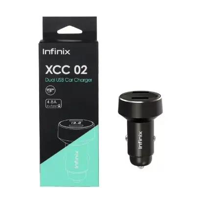 نمایش جزئیات شارژر فندکی 12W دو پورت infinix مدل XCC02 به همراه کابل شارژ اندروید