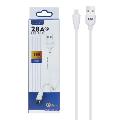 نمایش جزئیات کابل تبدیل USB به USB-C اکو مدل A81A طول 1 متر