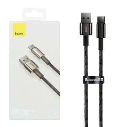 نمایش جزئیات کابل تبدیل USB به USB-C باسئوس مدل CATWJ-B01 طول 1 متر