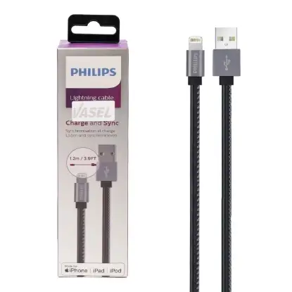 تصویر کابل تبدیل USB به لایتنینگ فیلیپس مدل DLC2508B طول 1.2 متر