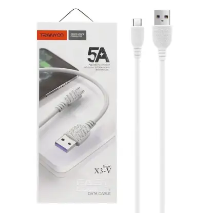 نمایش جزئیات کابل تبدیل USB به MicroUsb ترانیو مدل X3-V طول 1متر