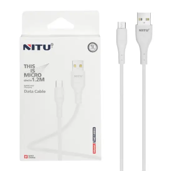 تصویر کابل تبدیل USB به micro USB نیتو مدل NC128W طول 1.2 متر