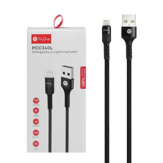 تصویر کابل تبدیل USB به lightning پرووان مدل PCC340L طول 1متر