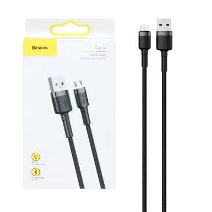 نمایش جزئیات کابل تبدیل USB به microUSB باسئوس مدل CAMKLF-CG1 طول 2 متر