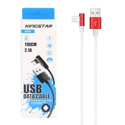 تصویر کابل تبدیل USB به microUSB کینگ استار مدل K80A طول 1.1 متر