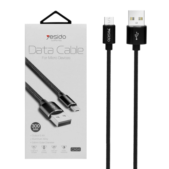 تصویر کابل تبدیل USB به microUSB یسیدو مدل CA54 طول 0.30 متر