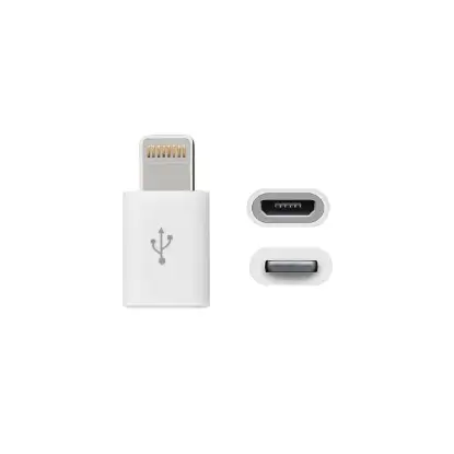 تصویر تبدیل Micro Usb به Lightning-سفید بسته 10 عددی