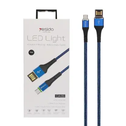 نمایش جزئیات کابل تبدیل USB به microUSB یسیدو مدل CA35 طول 1.2 متر