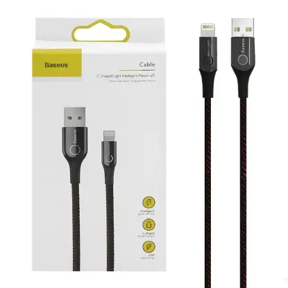 نمایش جزئیات کابل تبدیل USB به لایتنینگ باسئوس مدل CALCD-01 طول 1 متر