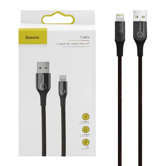 تصویر کابل تبدیل USB به لایتنینگ باسئوس مدل CALCD-01 طول 1 متر