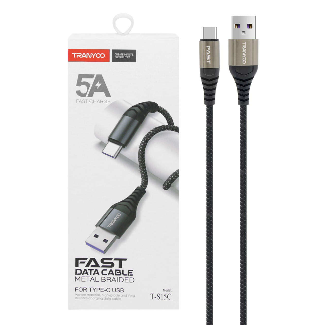 کابل تبدیل USB به USB-C ترانیو مدل T-S15C طول 1 متر