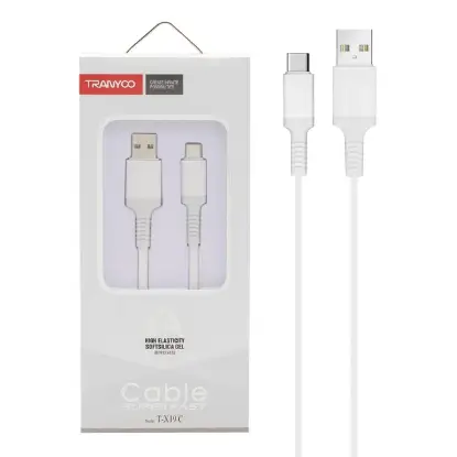 نمایش جزئیات کابل تبدیل USB به USB-C ترانیو مدل T-X19C طول 1 متر