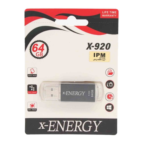 تصویر فلش مموری ایکس-انرژی مدل X-920 USB2.0 ظرفیت 64 گیگابایت