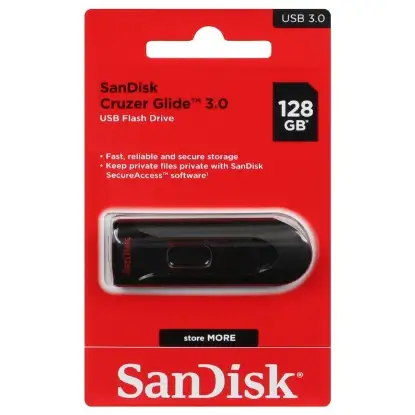 نمایش جزئیات فلش مموری سن دیسک مدل Cruzer Glide USB3.0 ظرفیت 128 گیگابایت