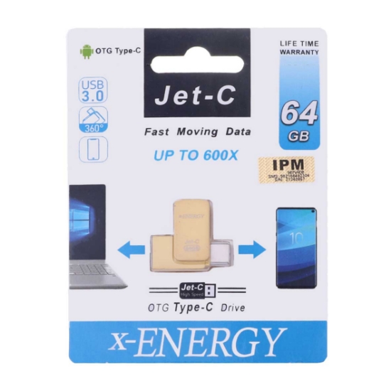 تصویر فلش مموری ایکس-انرژی مدل JET-C USB3.0 ظرفیت 64 گیگابایت