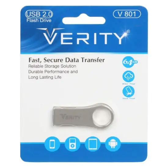 تصویر فلش مموری وریتی مدل V801 USB2.0 ظرفیت 64 گیگابایت