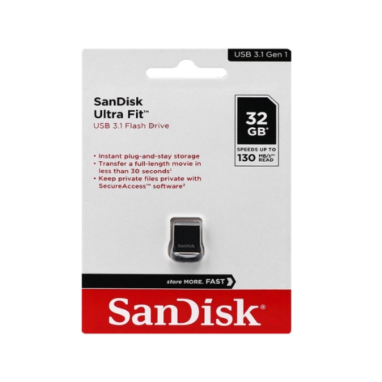 تصویر فلش مموری سن دیسک مدل Ultra Fit USB3.1 ظرفیت 32 گیگابایت