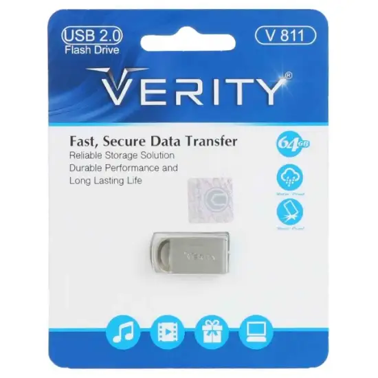 تصویر فلش مموری وریتی مدل V811 USB2.0 ظرفیت 64 گیگابایت