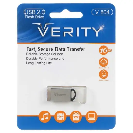 تصویر فلش مموری وریتی مدل V804 USB2.0 ظرفیت 16 گیگابایت