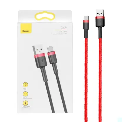 نمایش جزئیات کابل تبدیل USB به USB-C باسئوس مدل CATKLF-C91 Cafule طول 2 متر