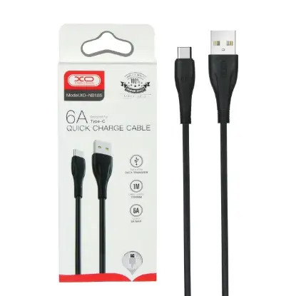 نمایش جزئیات کابل تبدیل USB به USB-C ایکس او مدل NB185 طول 1 متر