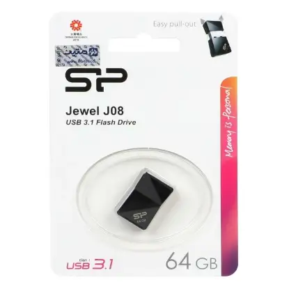 تصویر فلش مموری سیلیکون پاور مدل Jewel J08 ظرفیت 64 گیگابایت