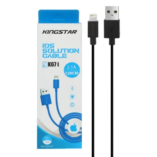 تصویر کابل تبدیل USB به لایتنینگ کینگ استار مدل k67i طول 1.2 متر