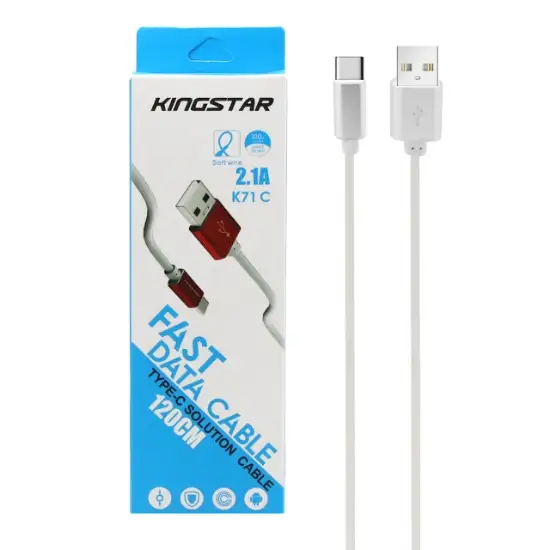 تصویر کابل تبدیل USB به USB-C کینگ استار مدل K71C طول 1.2 متر