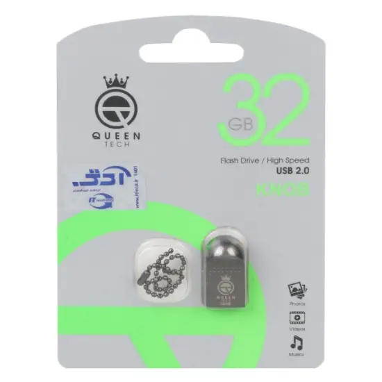 تصویر فلش مموری کوئین تک مدل USB2.0 KNOB ظرفیت 32 گیگابایت