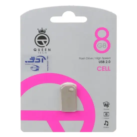 تصویر فلش مموری کوئین تک مدل USB2.0 CELL ظرفیت 8 گیگابایت