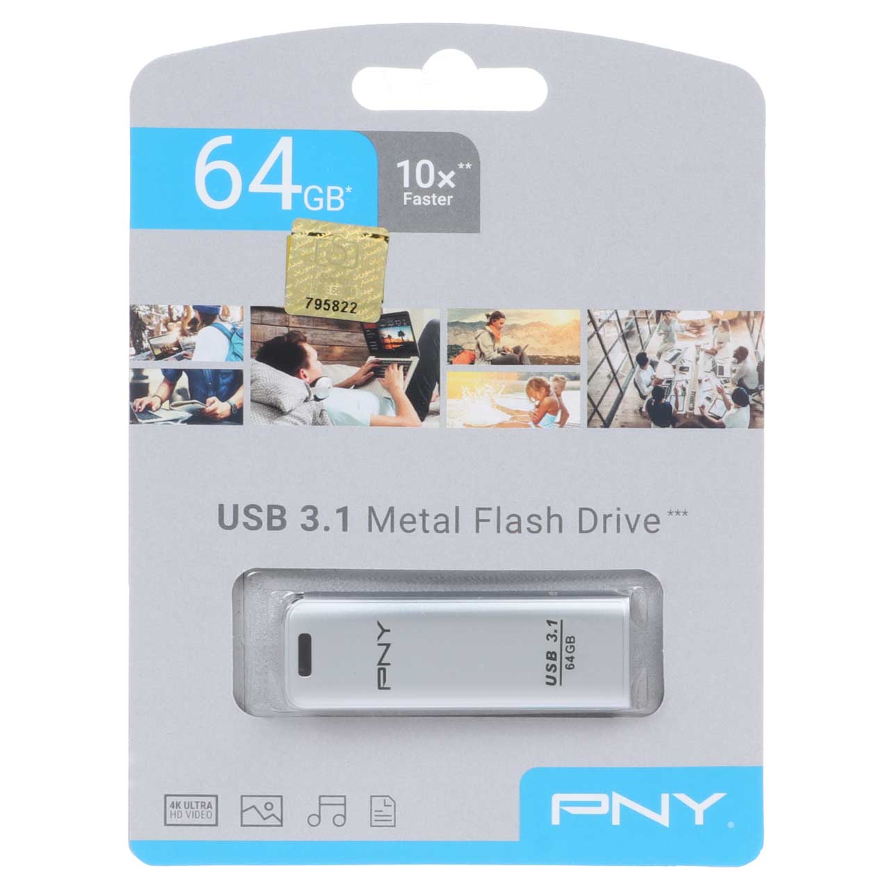 گارانتی-الماس-رایان-ایرانیان-نقره-ای-pny-steel-usb3-1-flash-drive-64gb