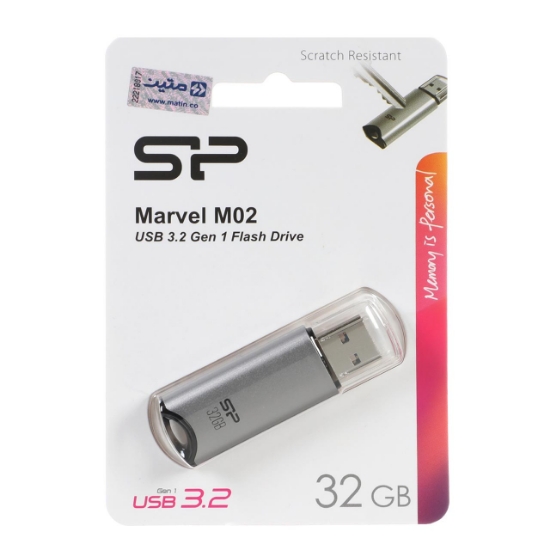 تصویر فلش مموری سیلیکون پاور مدل M02 USB3.2 ظرفیت 32 گیگابایت