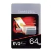 کارت حافظه میکرو اس دی سامسونگ 64 گیگابایت مدل EVO Plus microSDXC & adapter UHS-I Class10 U3-95MB/S - تصویر یکم