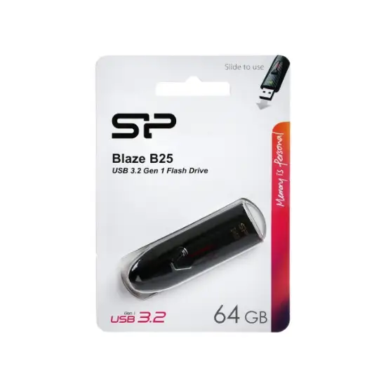 تصویر فلش مموری سیلیکون پاور مدل B25 USB3.2 ظرفیت 64 گیگابایت
