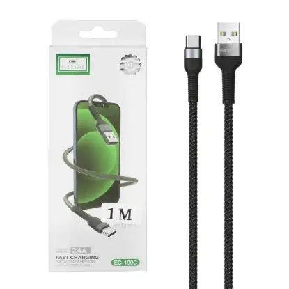 نمایش جزئیات کابل تبدیل USB به USB-C ارلدام مدل EC-100C طول 1 متر