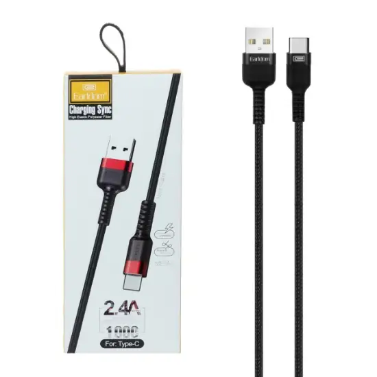 تصویر کابل تبدیل USB به USB-C ارلدام مدل EC-043C طول 1 متر